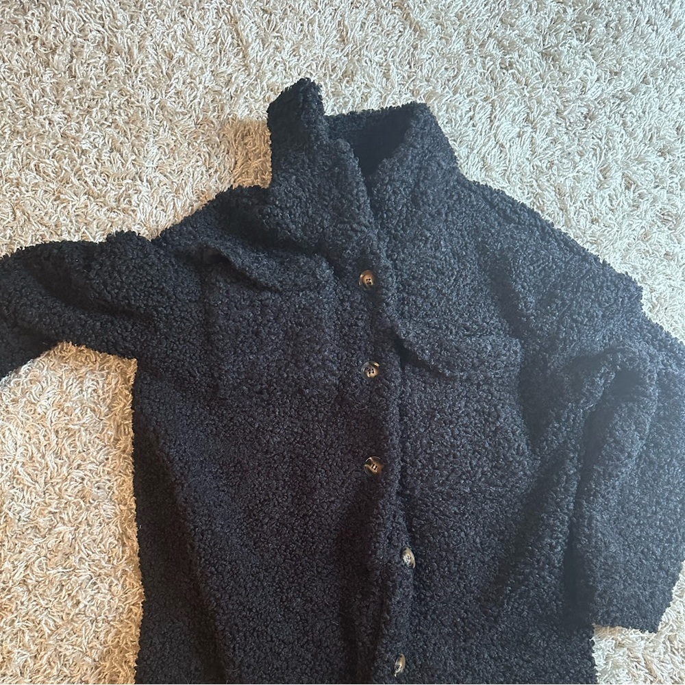 Sherpa black coat love it just came in too big